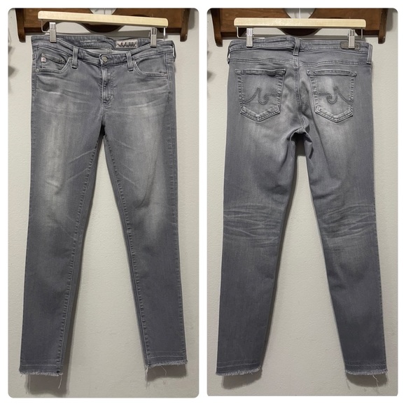 Adriano Goldschmied AG Super Skinny Ankle Gray Jeans 30 - Picture 2 of 12